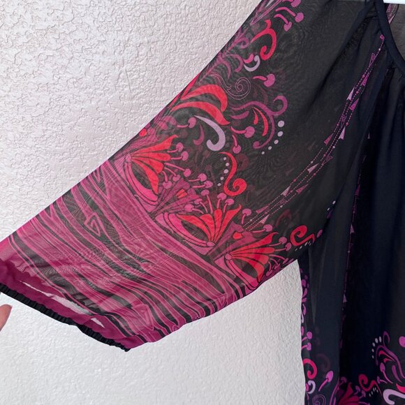 Erin B Black & Purple Sheer Top – L, Professional & Stylish - Picture 7 of 10